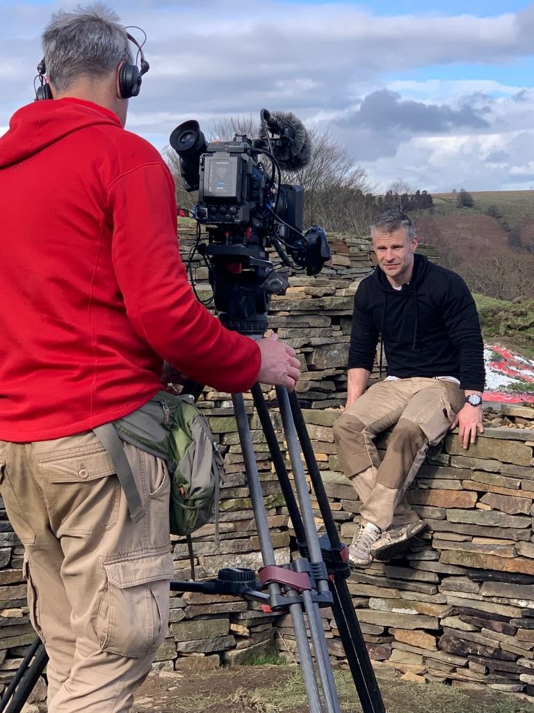 Paul Spiteri in front of camera for Love your weekend, Alan Titchmarsh