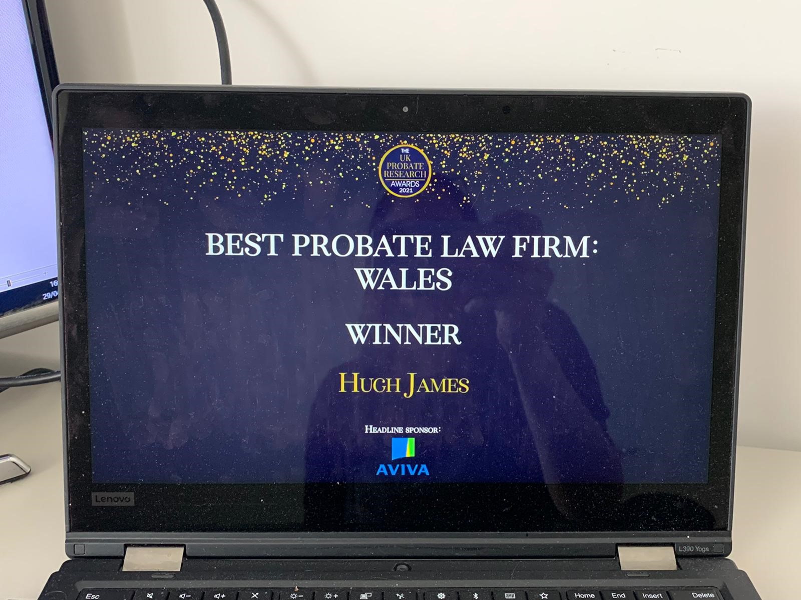 Hugh James wins 'Best Law Firm: Wales&#8216 at UK Probate Research Awards