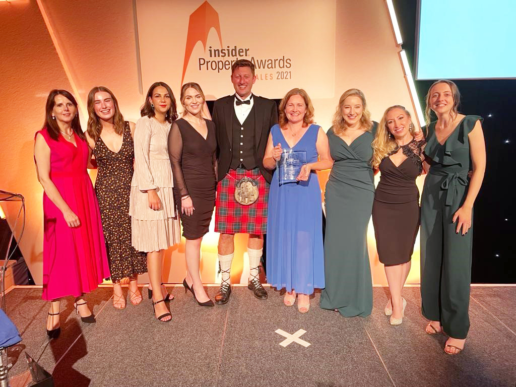Hugh James team photo for Property Law Firm of the Year Wales 2021 Insider Awards