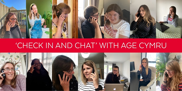 check in and chat with Age Cymru
