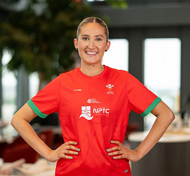 Paralegal and World Cup netballer Zoe Matthewman at Hugh James’ Cardiff HQ