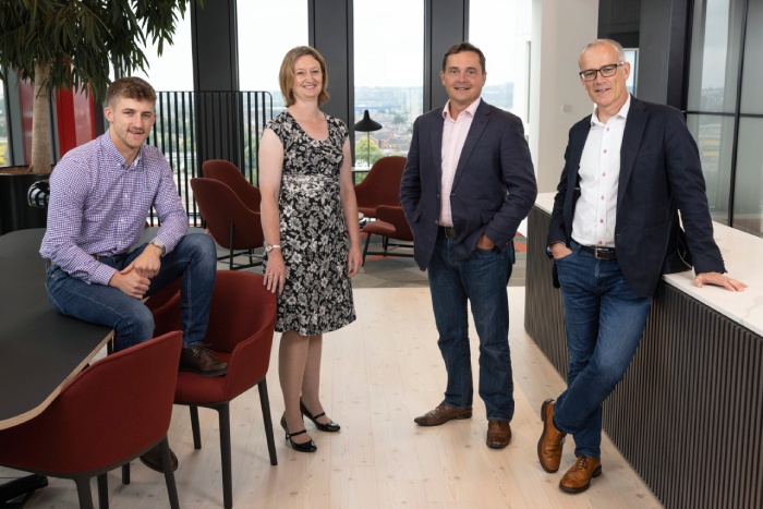 Hugh James media and entertainment team, left to right: Ilan Jones, Emily Powell, Richard Locke, Aled Walters