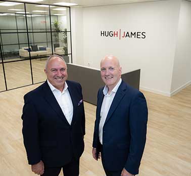 Mark Harvey and Alun Jones officially mark the opening of the new HJ London office at 1 King's Arms Yard.