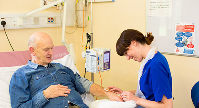 Velindre patient and nurse