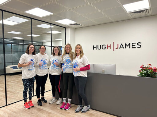 Members of our London team prepare in the office to walk for Fitness for Feb in support of Mesothelioma UK