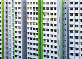 white and green concrete building HDB in singapore