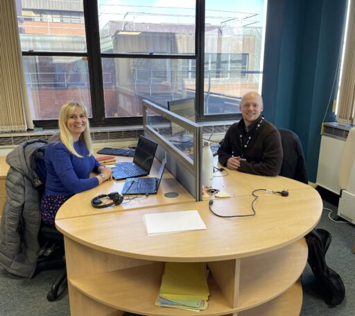 Photo with Joseph Rogers in the office