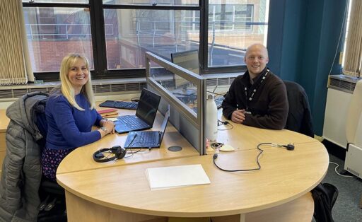 Photo with Joseph Rogers in the office